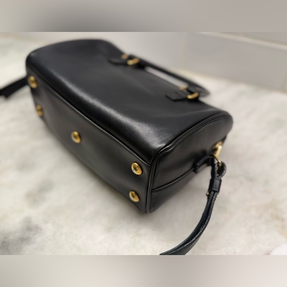 SOLD SAINT LAURENT Black Leather Classic 2-Way Duffle Baby Crossbody/Handbag - Picture 11 of 16